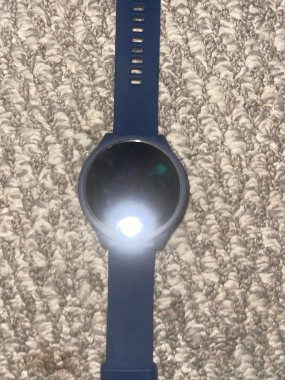 Samsung Navy Blue Round Smartwatch with Silicone Strap